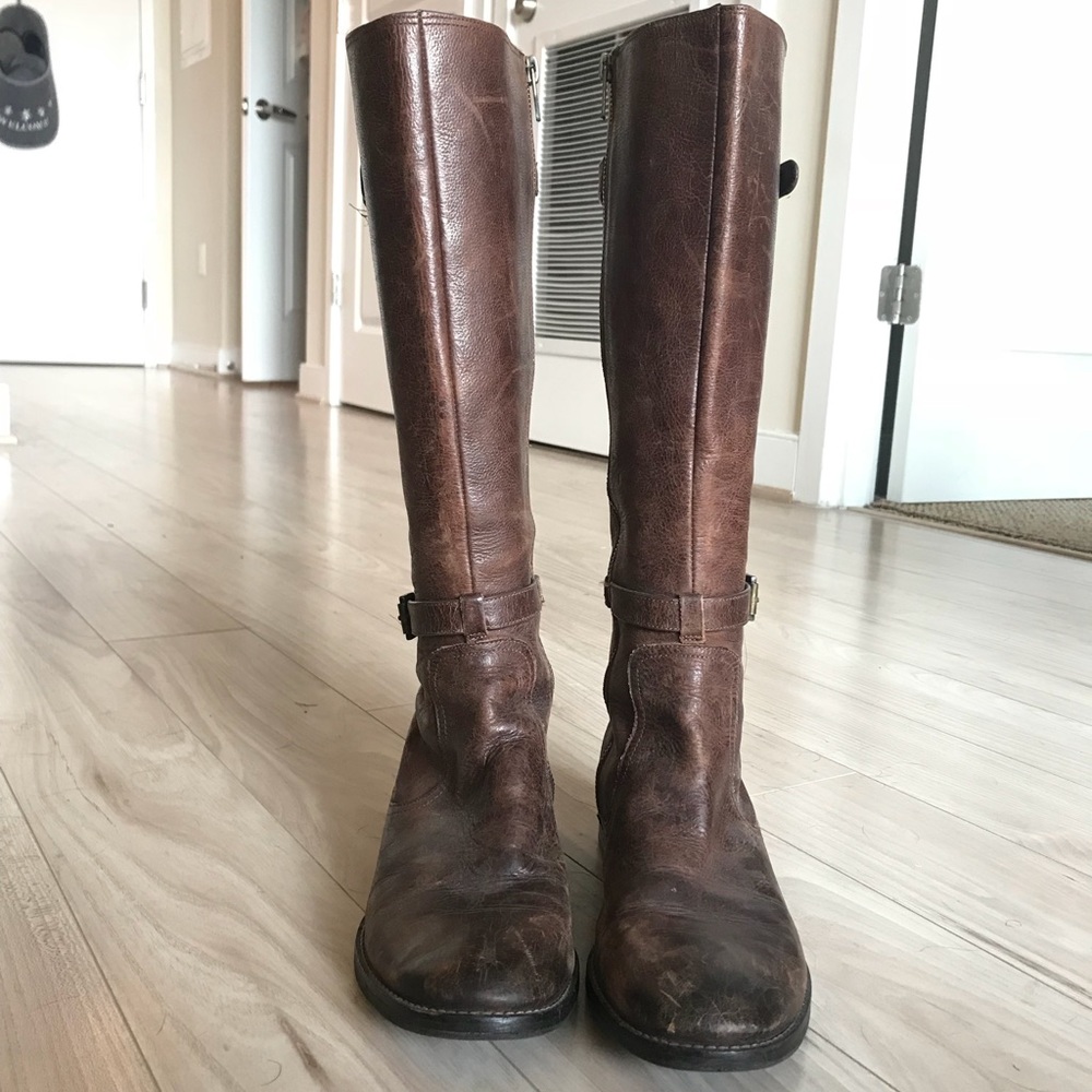 Cole Haan Nike Air Leather Riding Boots Brown